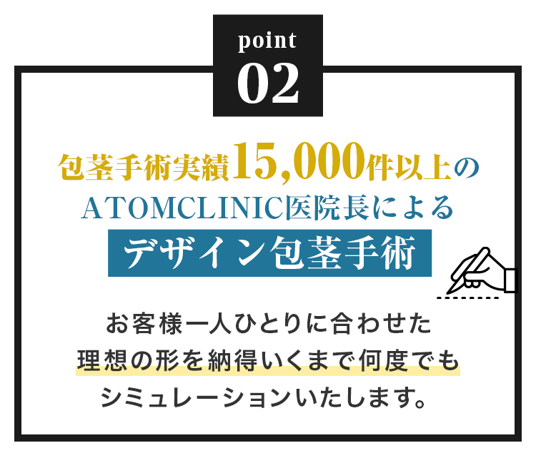 包茎手術実績15,000件以上のATOMCLINIC医院長によるデザイン包茎手術