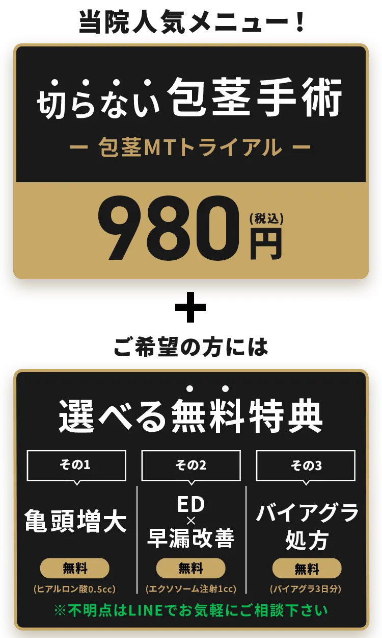 切らない包茎手術トライアル980円