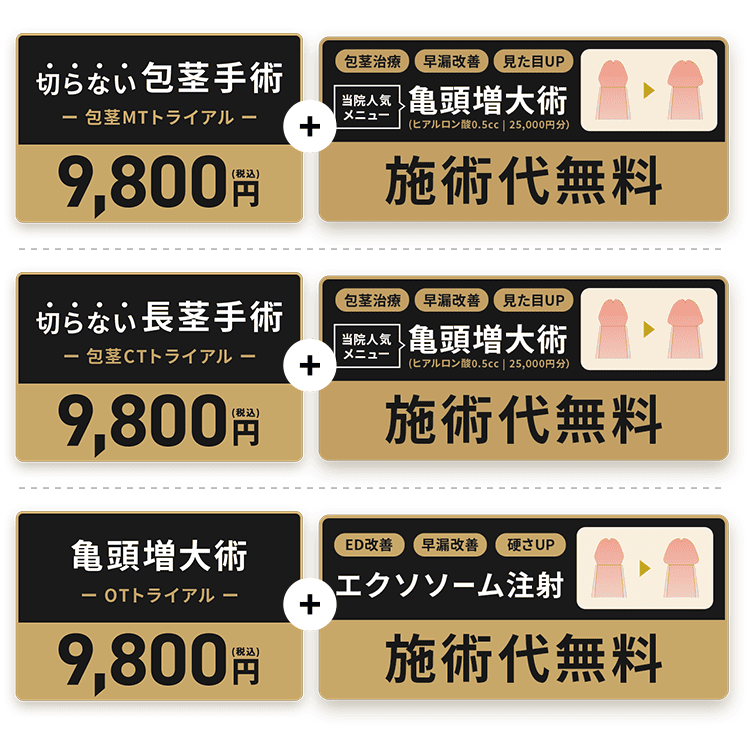 切らない包茎手術トライアル4800円