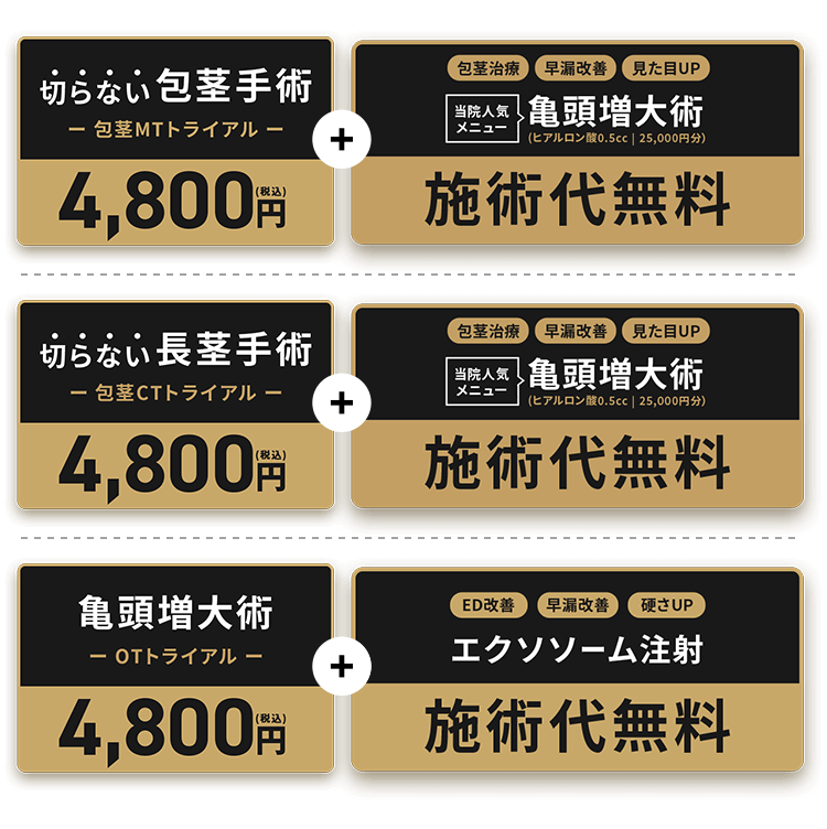 切らない包茎手術トライアル4800円